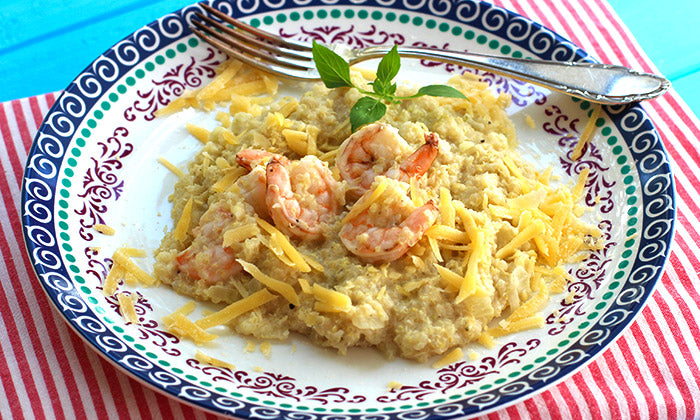 Risotto de quinua y camarones al limón
