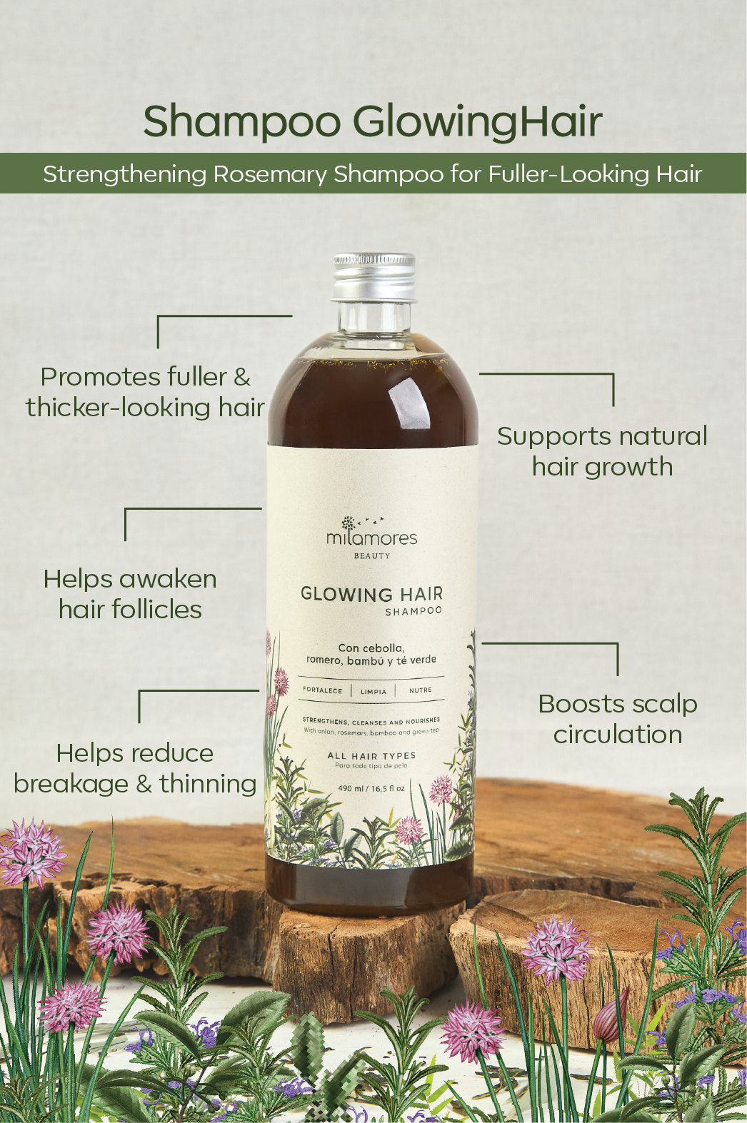 Shampoo GlowingHair - Rosemary